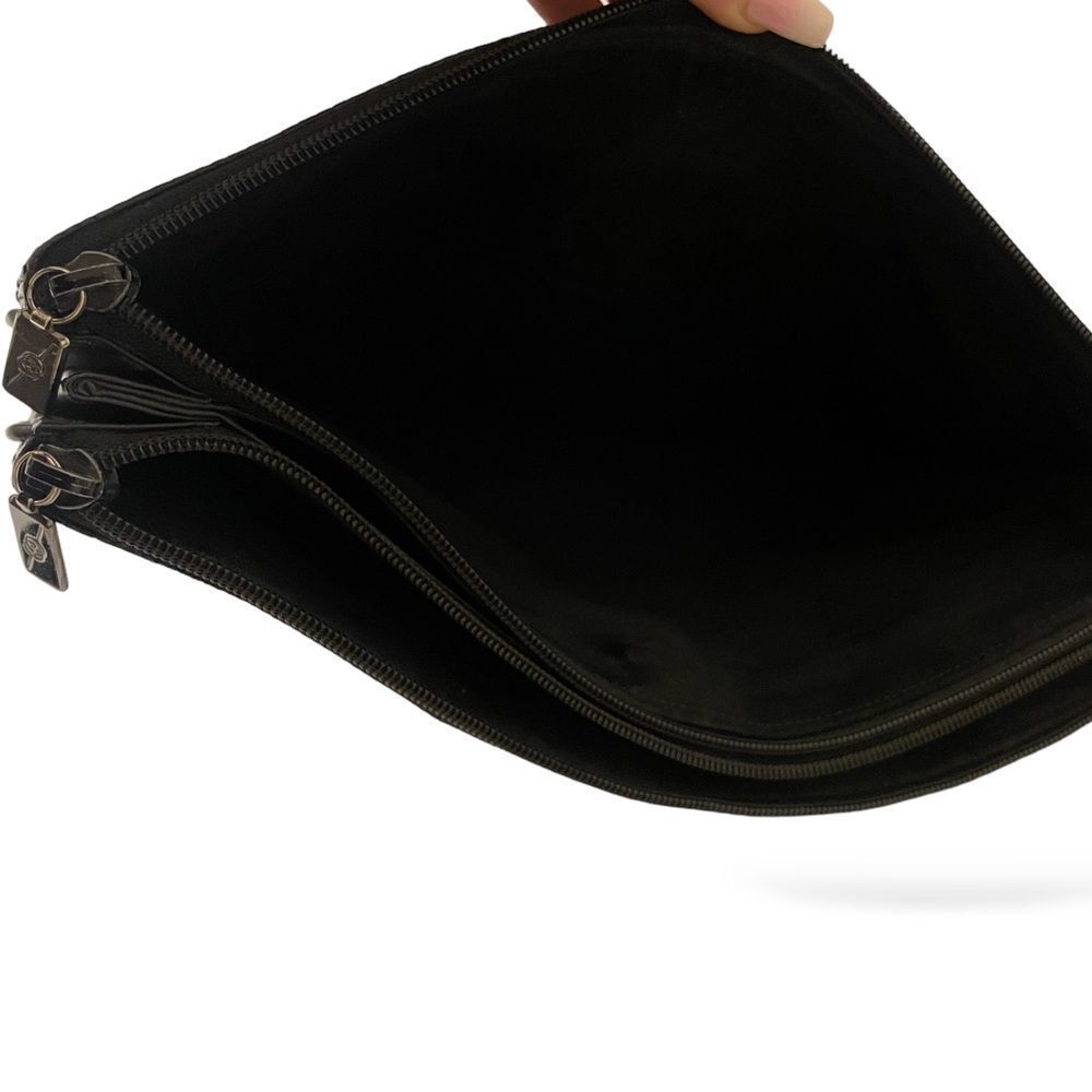 GUCCI Black Leather & Python Trim Vintage Clutch - Picture 15 of 15